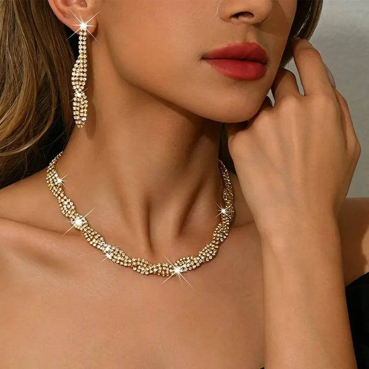 Alessara - Parure torsadée en cristal