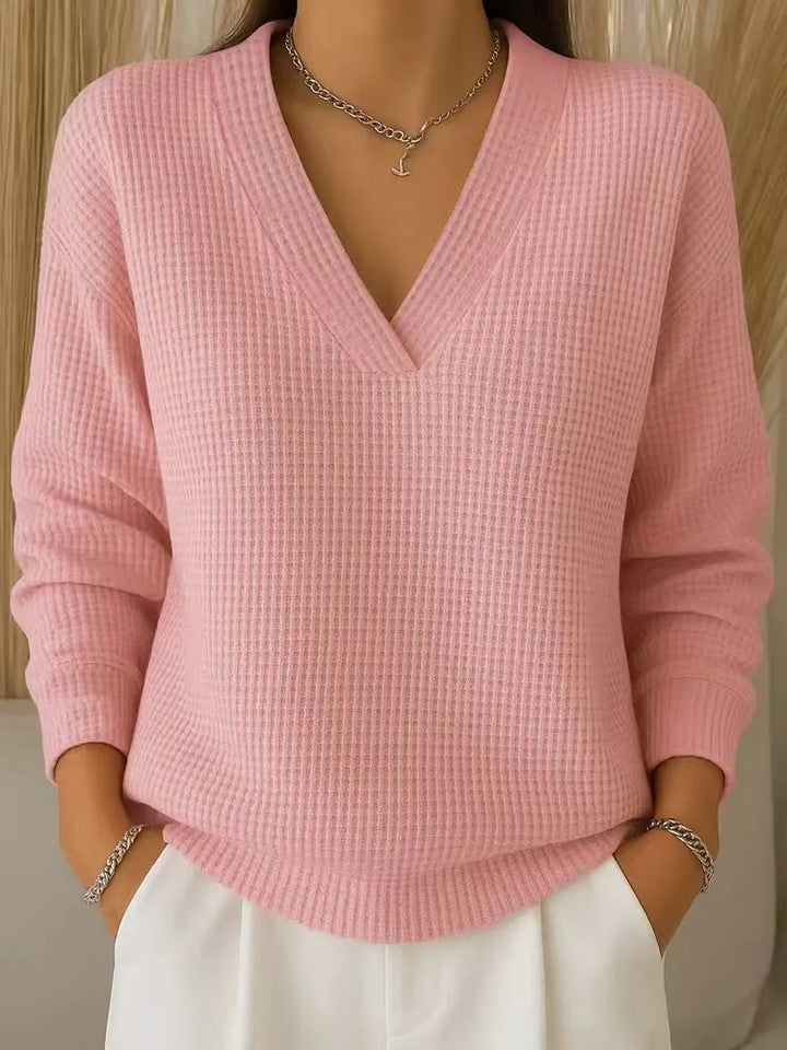 Alouina - Pull décontracté en maille gaufrée