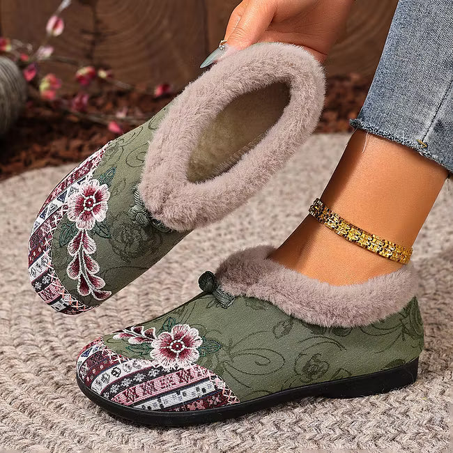 Isola - Chaussures à enfiler en velours à motif floral