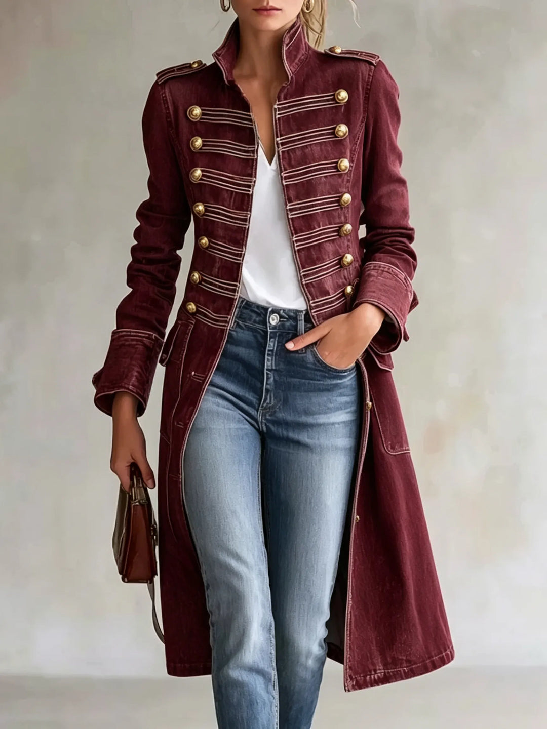 Carisanne - Manteau militaire long et épais