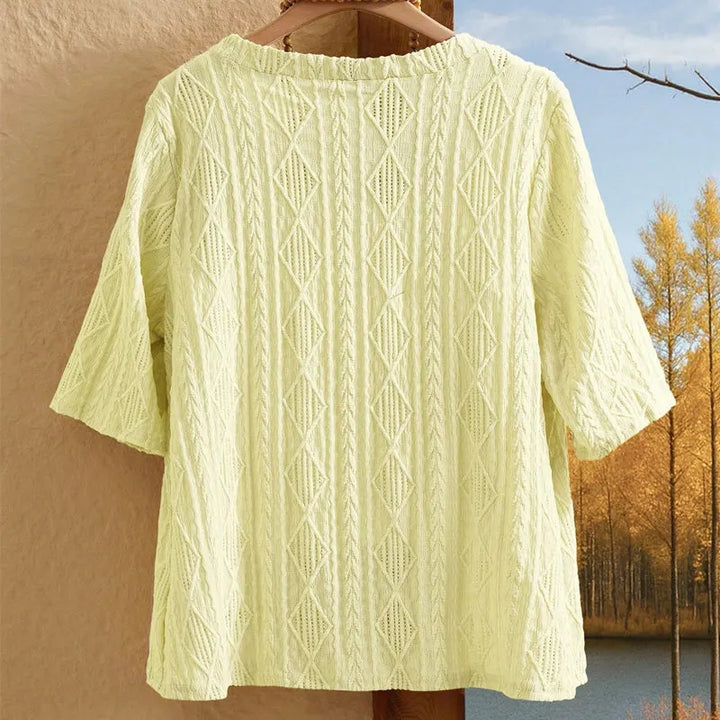 Delienne - Cardigan en maille ajourée au toucher doux