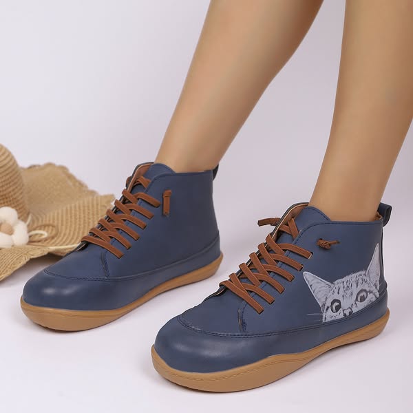 Zorelle - Bottines confortables à motif chat