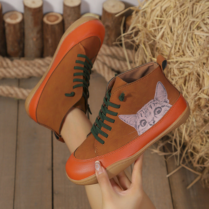 Zorelle - Bottines confortables à motif chat