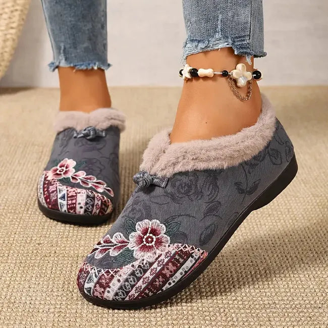 Isola - Chaussures à enfiler en velours à motif floral