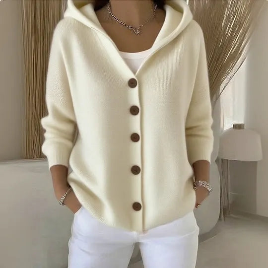 Carlotte - Gilet en maille à capuche confortable