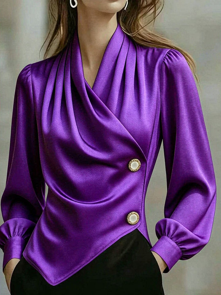 Ximena - Blouse drapée en satin élégante