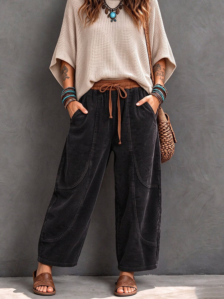Branka - Pantalon sarouel texturé