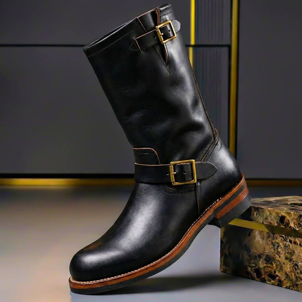 Gideon - Bottes en cuir à boucle vintage