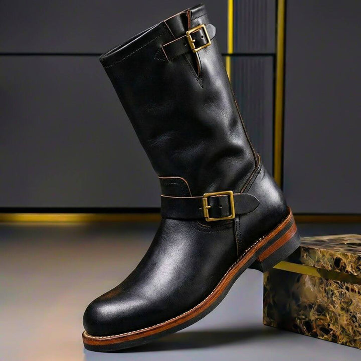 Gideon - Bottes en cuir à boucle vintage
