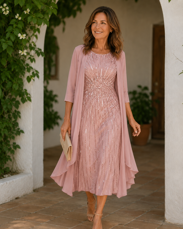 Ardelisse - Ensemble robe longue élégante et manteau