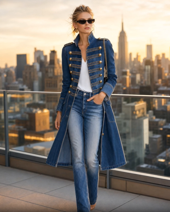 Carisanne - Manteau militaire long et épais