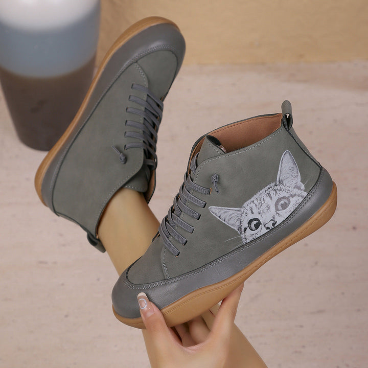Zorelle - Bottines confortables à motif chat