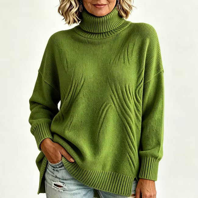 Bettina - Pull en maille à manches longues, coupe décontractée