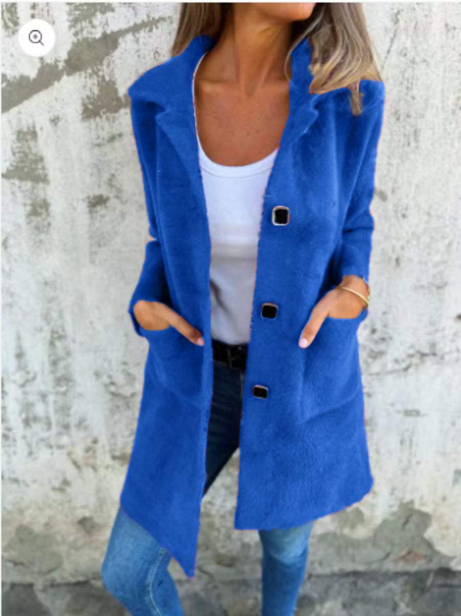 Fia - Manteau long doux à boutons