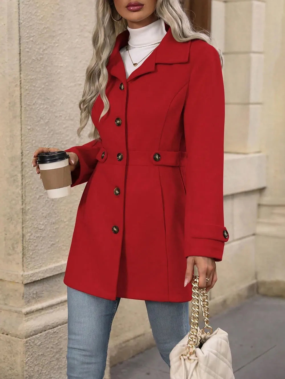 Bellona - Manteau de ville ceinturé sur-mesure