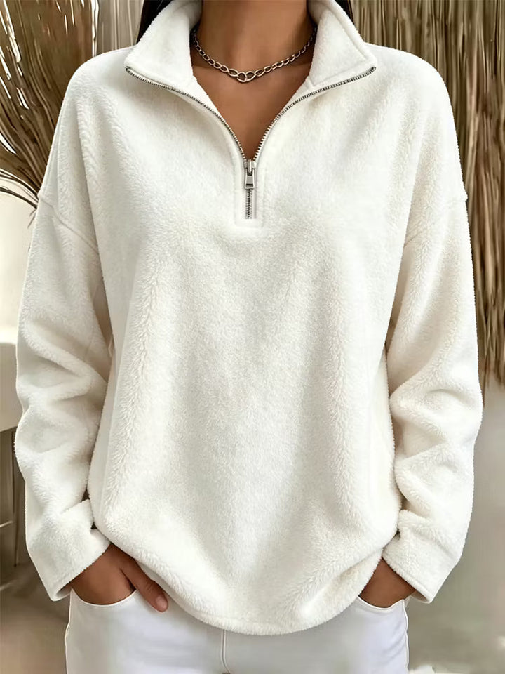 Tiana - Sweat-shirt en polaire à col montant, décontracté