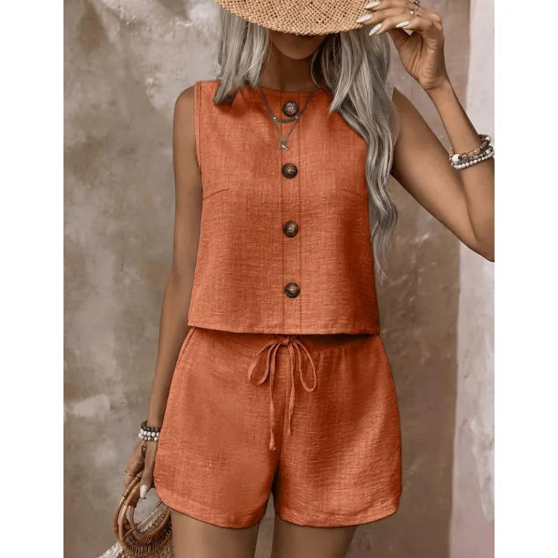 Abilene - Ensemble coordonné débardeur texturé et short