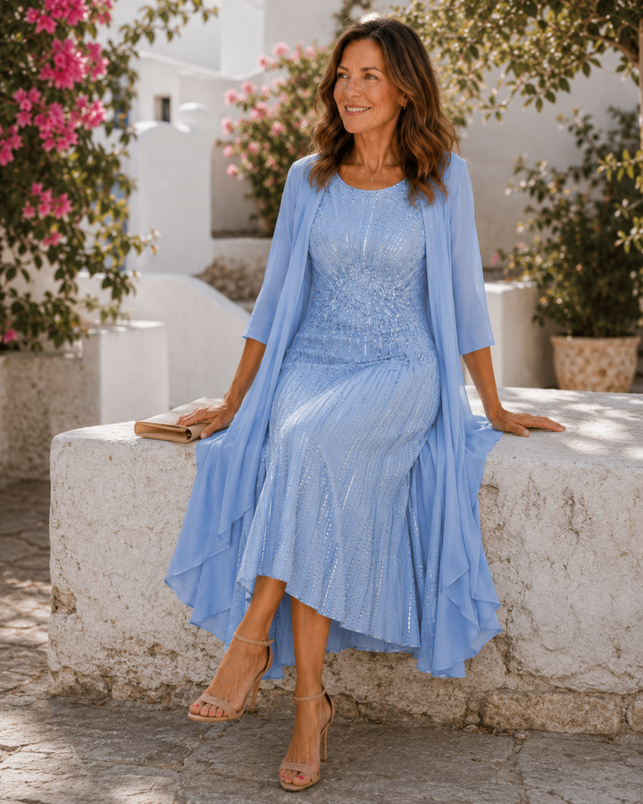 Ardelisse - Ensemble robe longue élégante et manteau