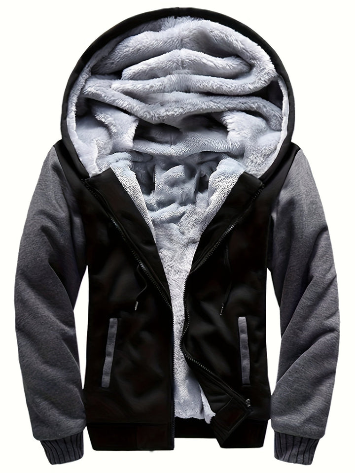 Dax - Sweat à capuche zippé épais à motif camouflage