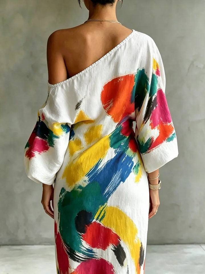 Adoressa - Robe longue sculpturale à une épaule