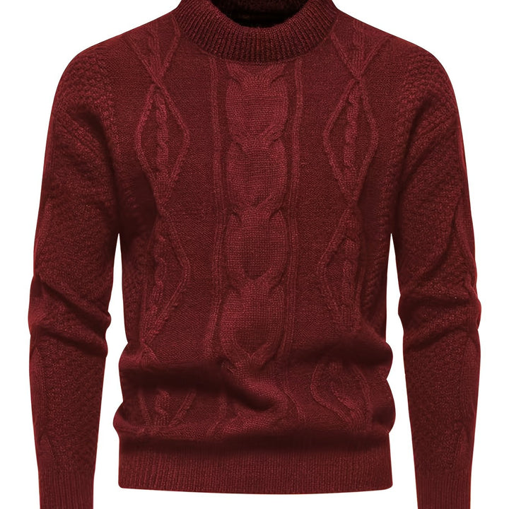 Kael - Pull en maille torsadée à col montant