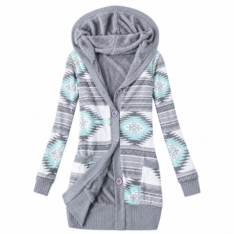 Ines - Cardigan thermique à capuche