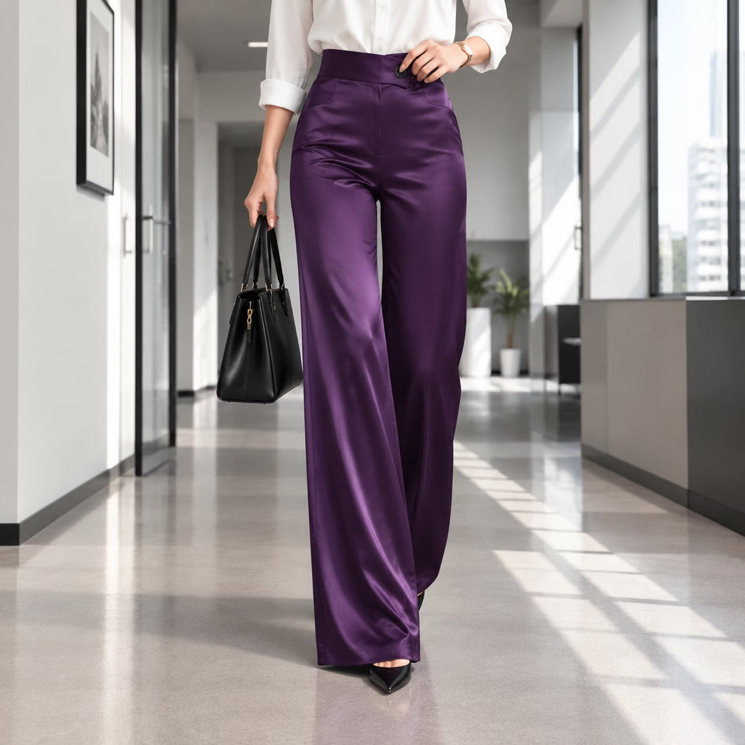 Anouk - Pantalon élégant taille haute à jambes larges