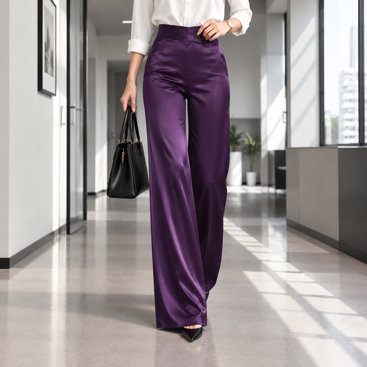Anouk - Pantalon élégant taille haute à jambes larges