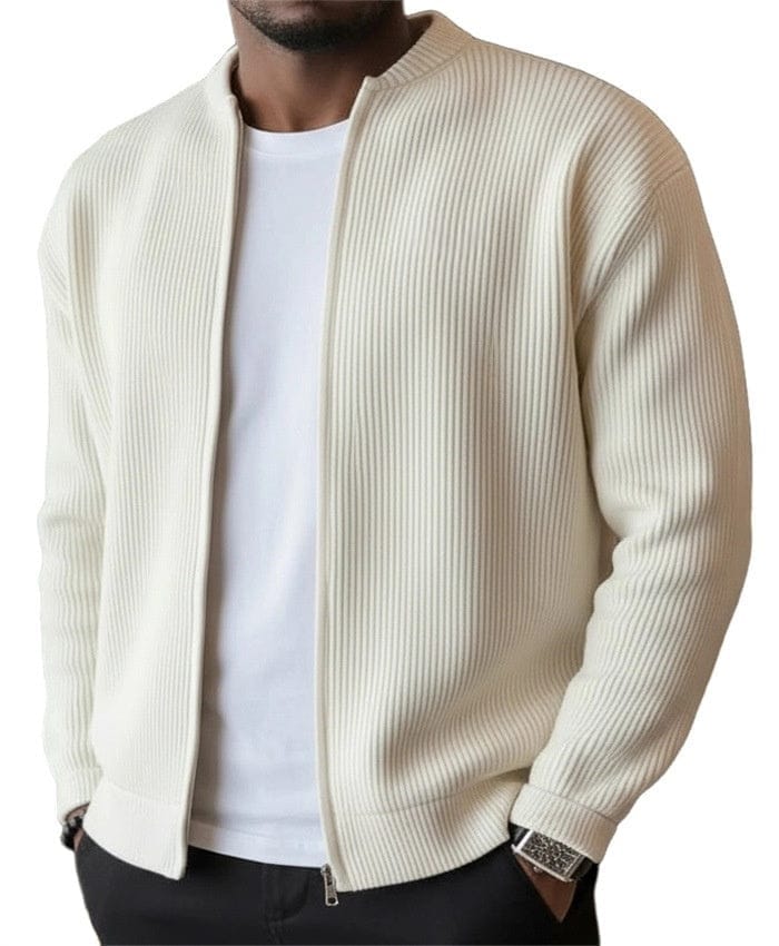 Foster - Cardigan zippé côtelé