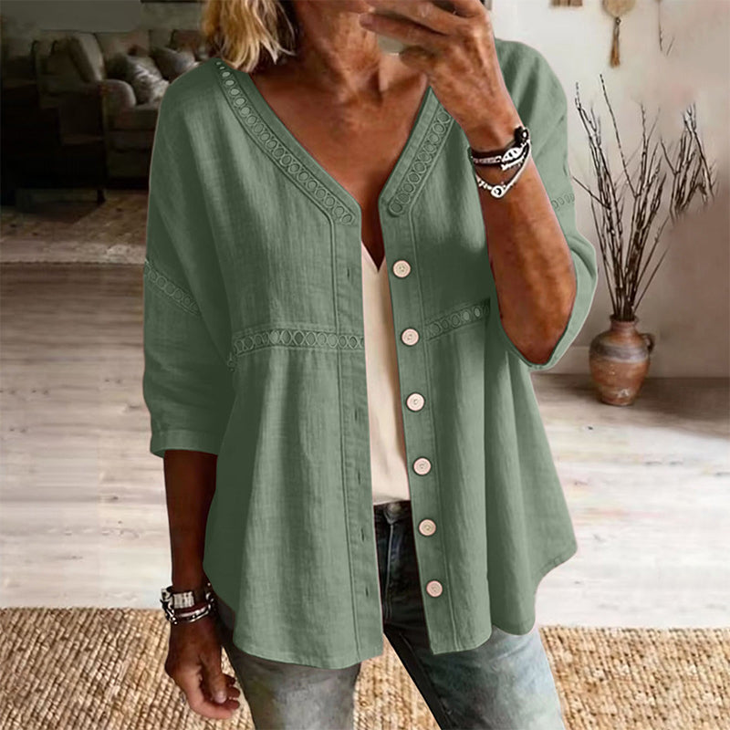 Ardena - Blouse brodée boutonnée