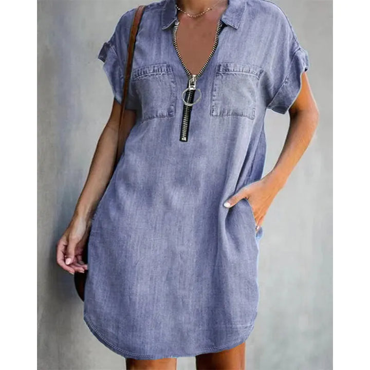 Genevalle - Robe décontractée en chambray à poches