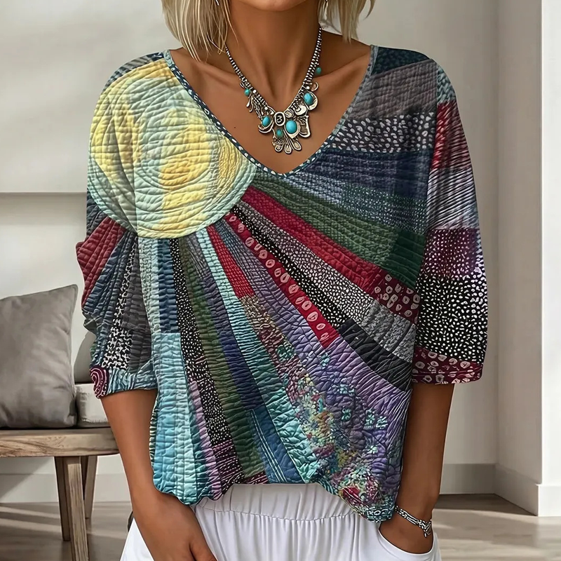 Genevielle - Blouse bohème texturée