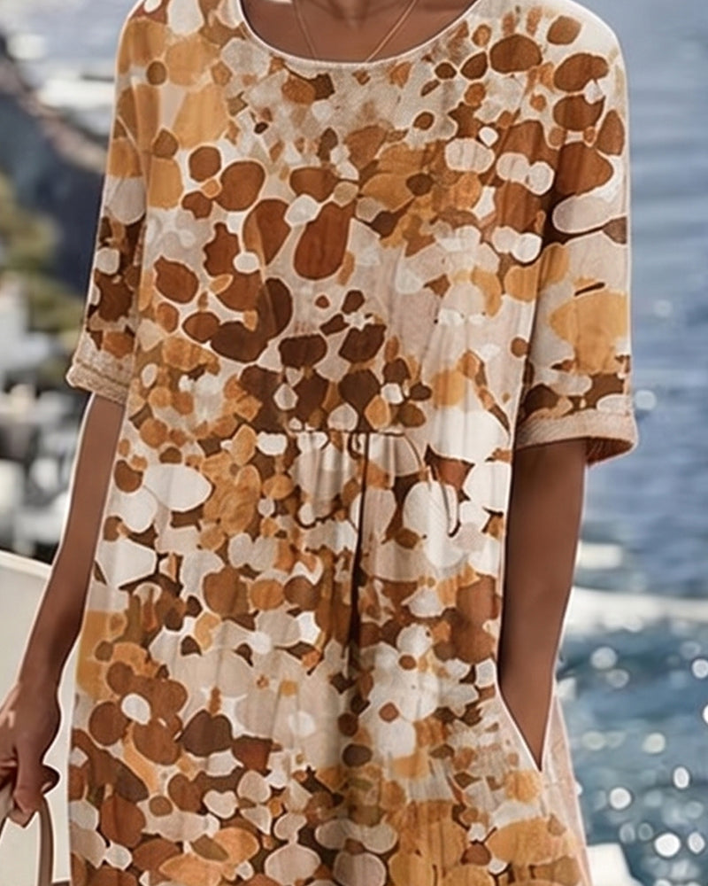 Adria - Robe midi trapèze en tissu doux