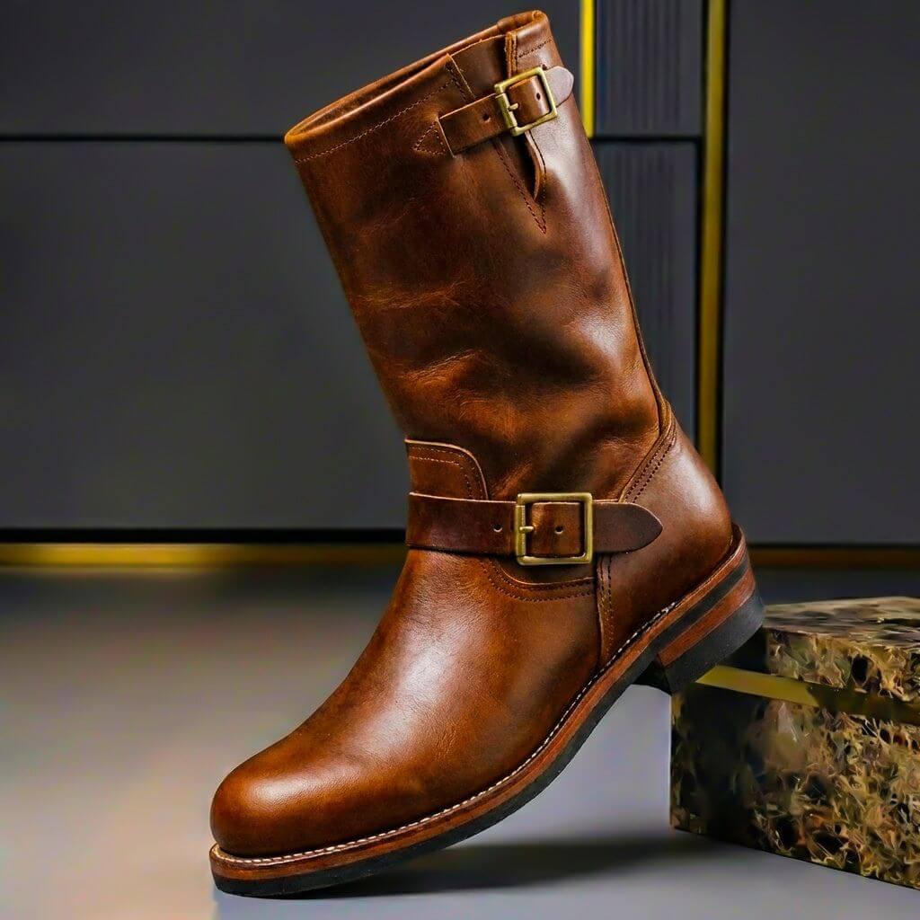 Gideon - Bottes en cuir à boucle vintage