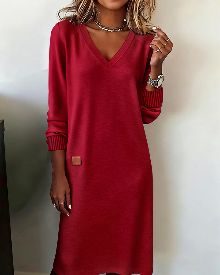 Galenique - Robe pull décontractée à col V
