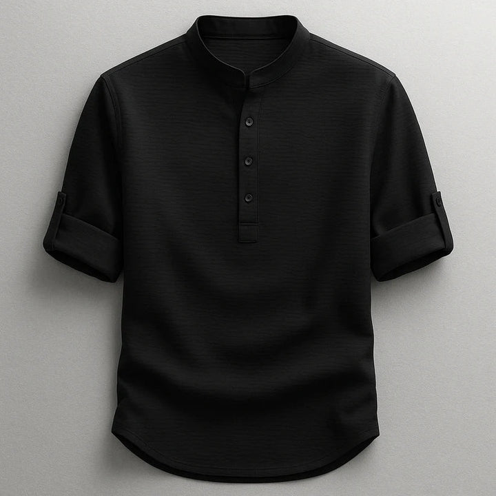 Jarvis - T-shirt Henley texturé