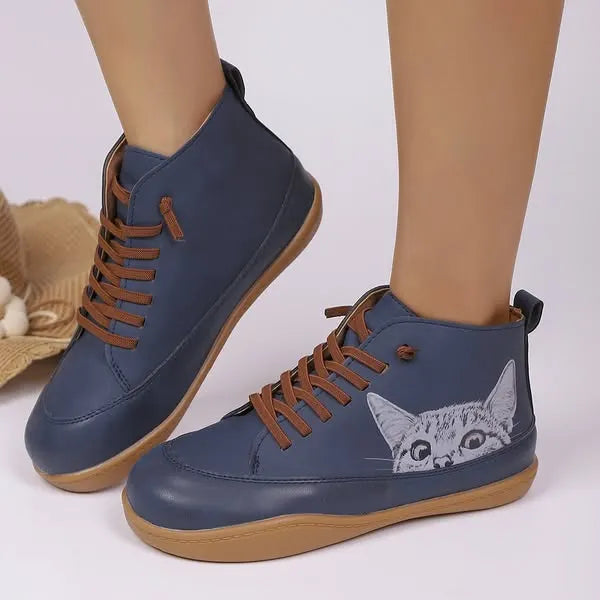Zorelle - Bottines confortables à motif chat