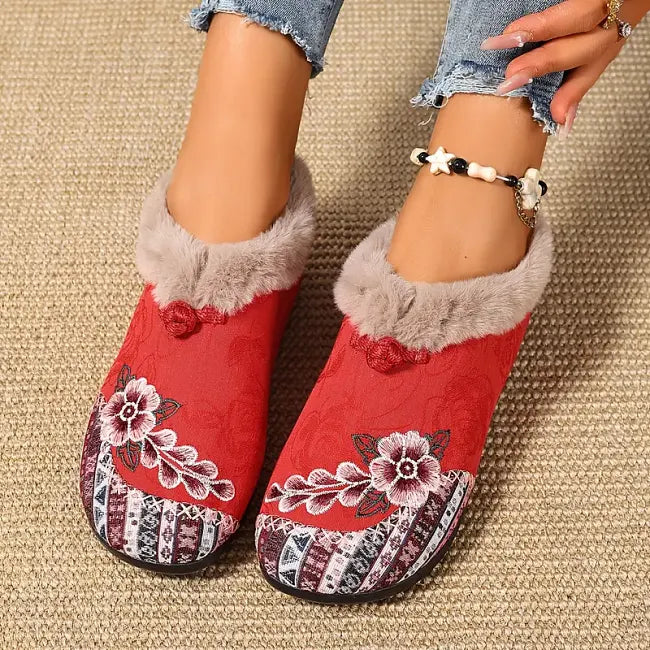 Isola - Chaussures à enfiler en velours à motif floral