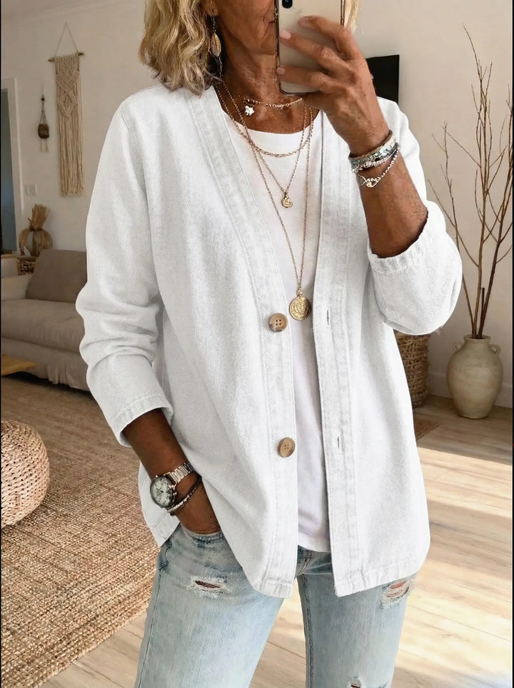 Shiloh - Cardigan boutonné en denim léger