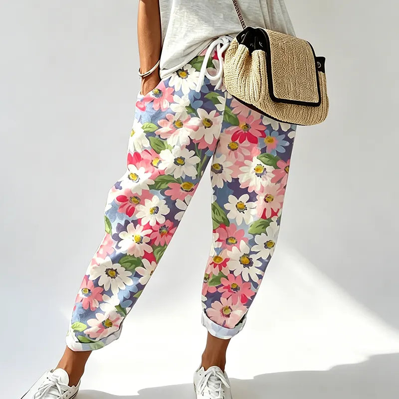 Solene - Pantalon de jogging imprimé fleuri