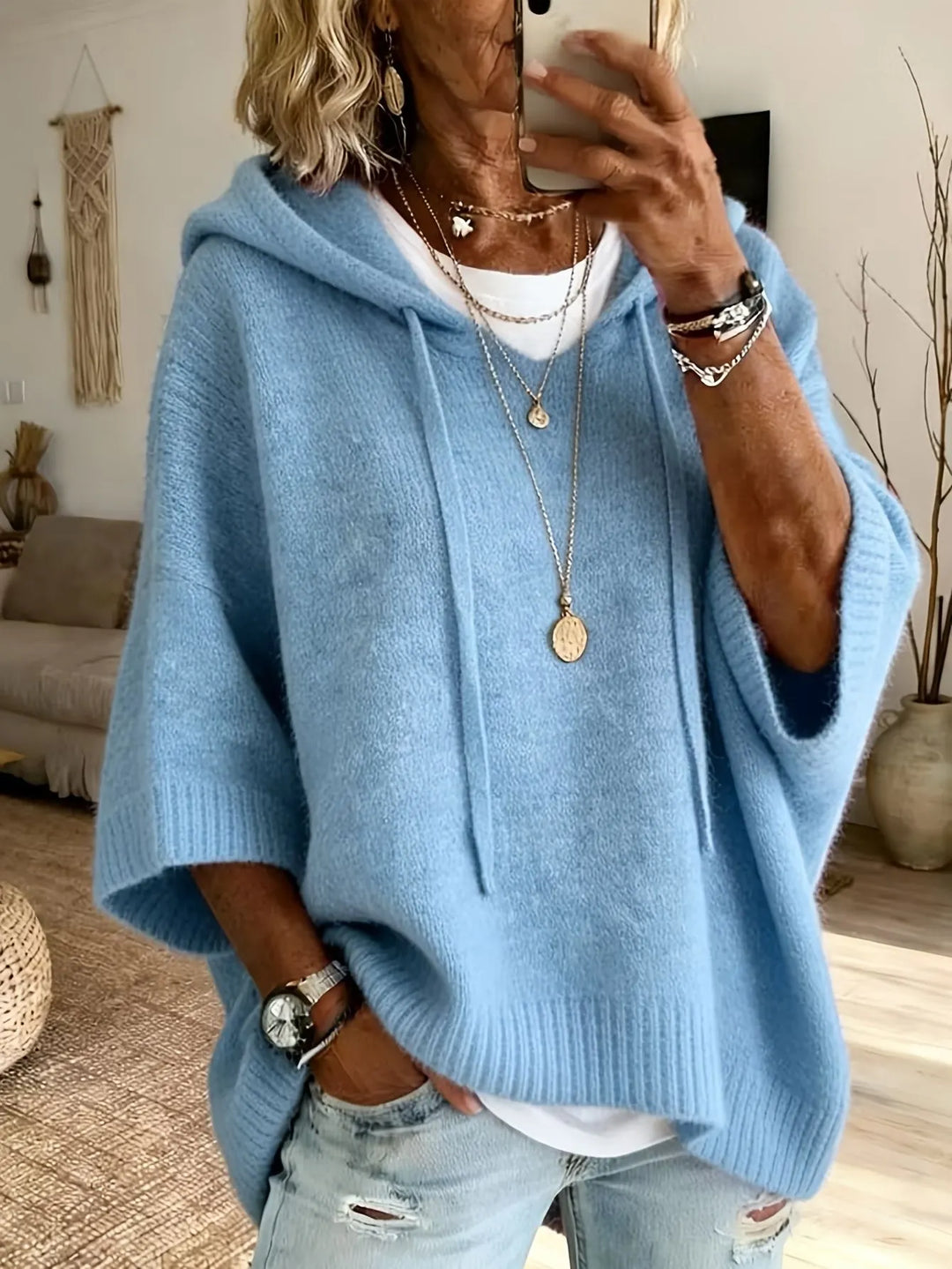 Celandria - Sweat à capuche oversize au toucher doux