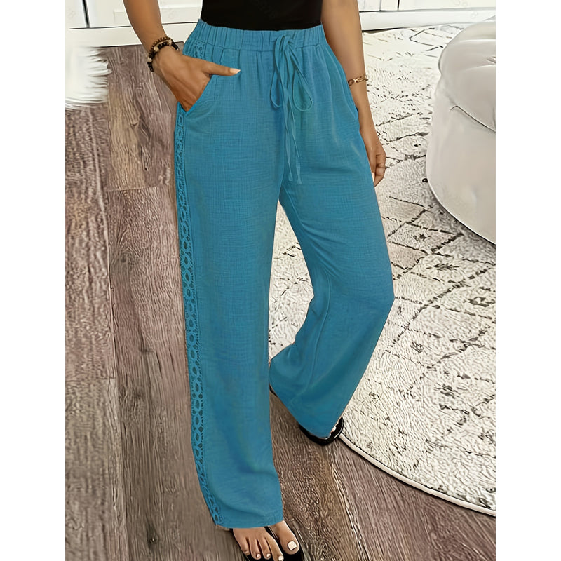 Estrelle - Pantalon de détente à cordon de serrage, détails en dentelle