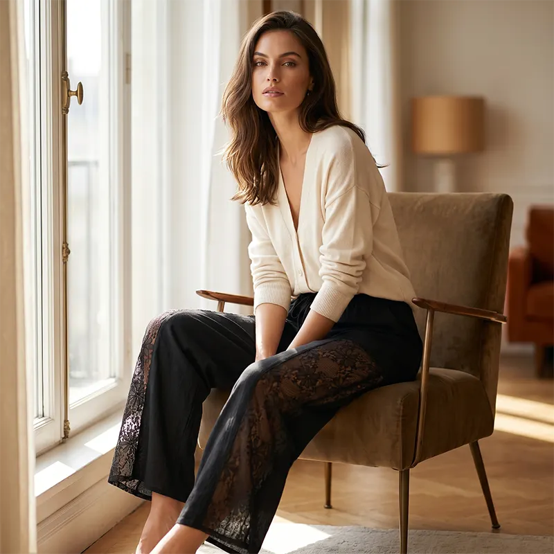 Carlotta - Pantalon en dentelle léger