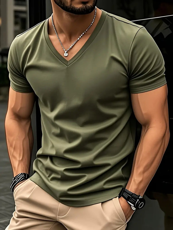 Trevor - T-shirt col V doux au toucher