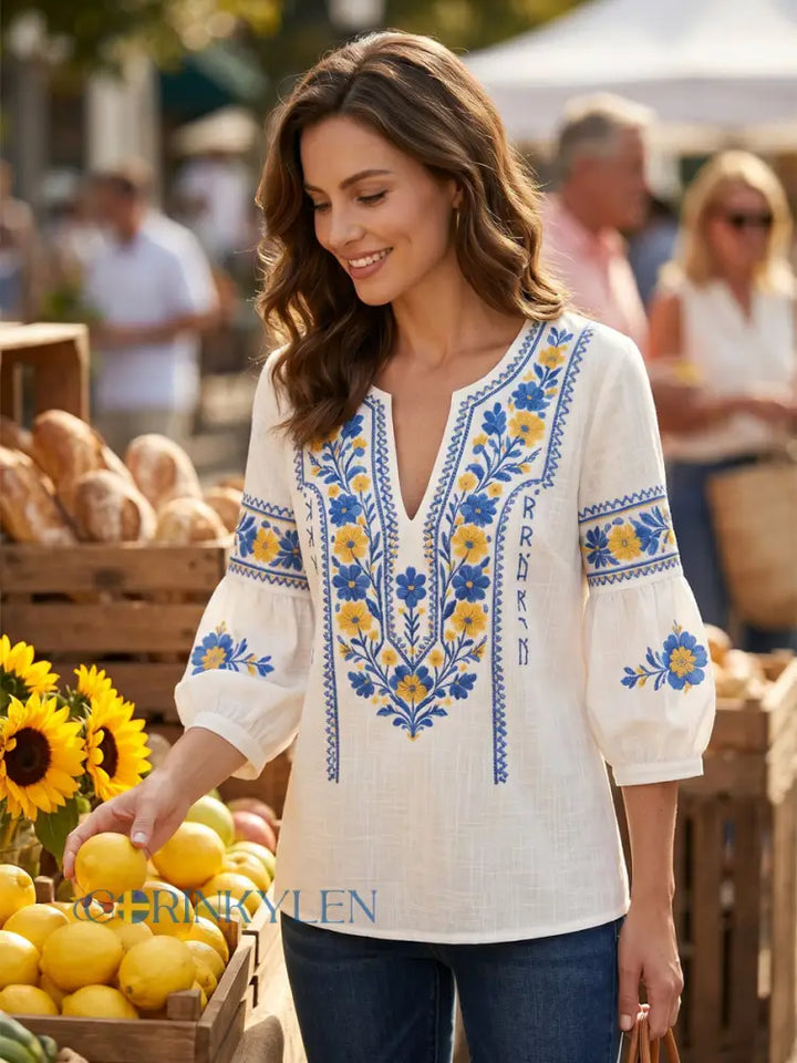 Everly - Blouse fleurie au toucher doux
