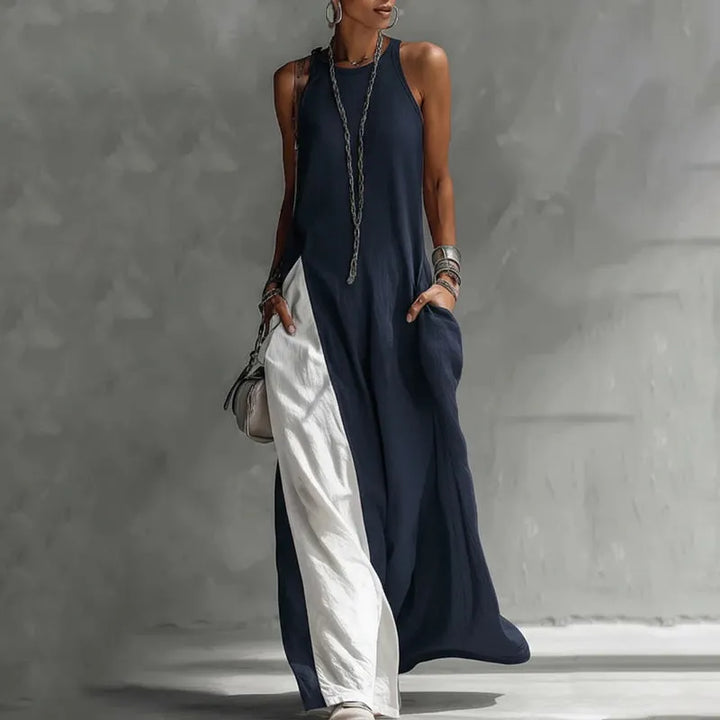 Zarella - Robe longue color-block au toucher doux