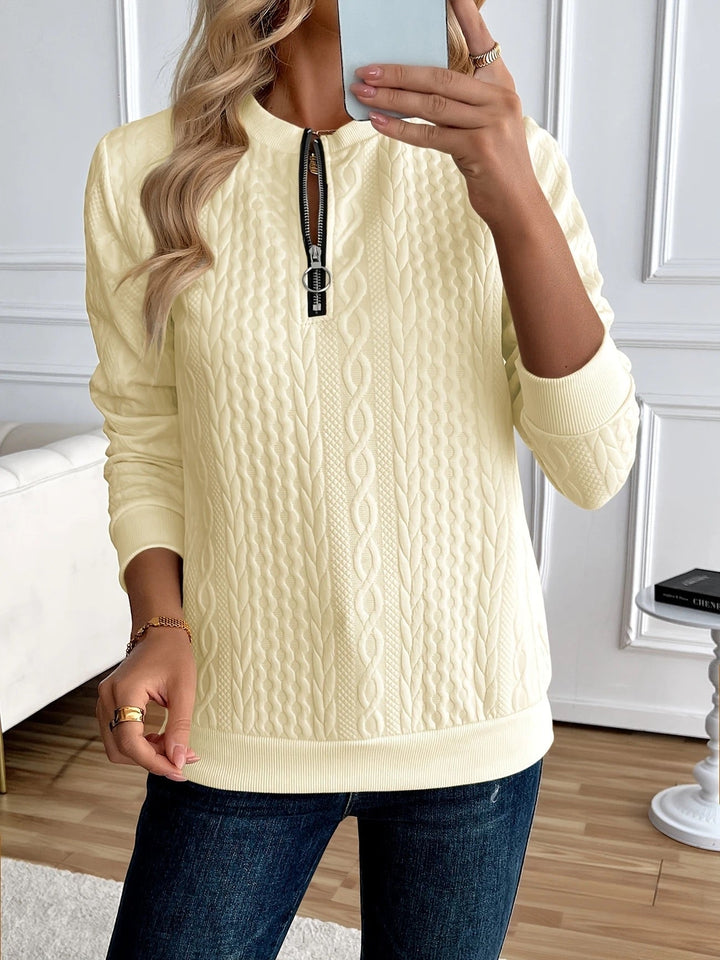 Darla - Pull zippé texturé