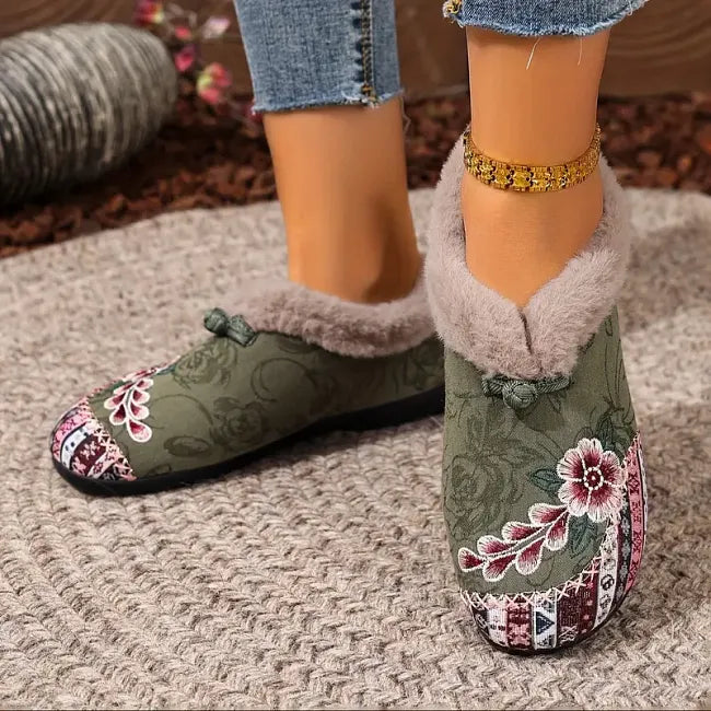 Isola - Chaussures à enfiler en velours à motif floral