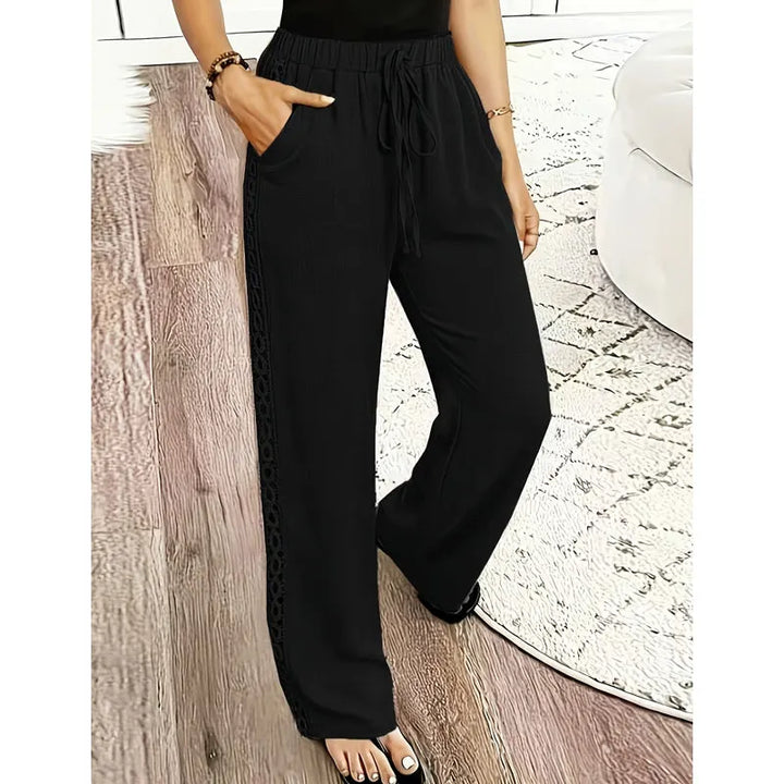 Estrelle - Pantalon de détente à cordon de serrage, détails en dentelle