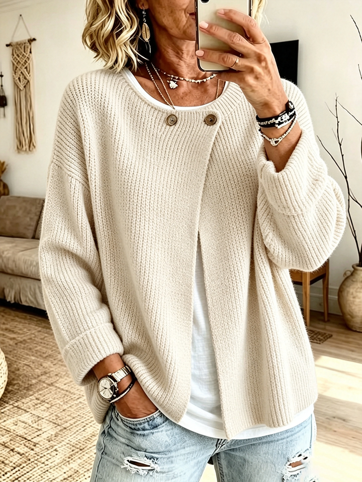 Anisa - Cardigan en maille, coupe décontractée, détails boutons